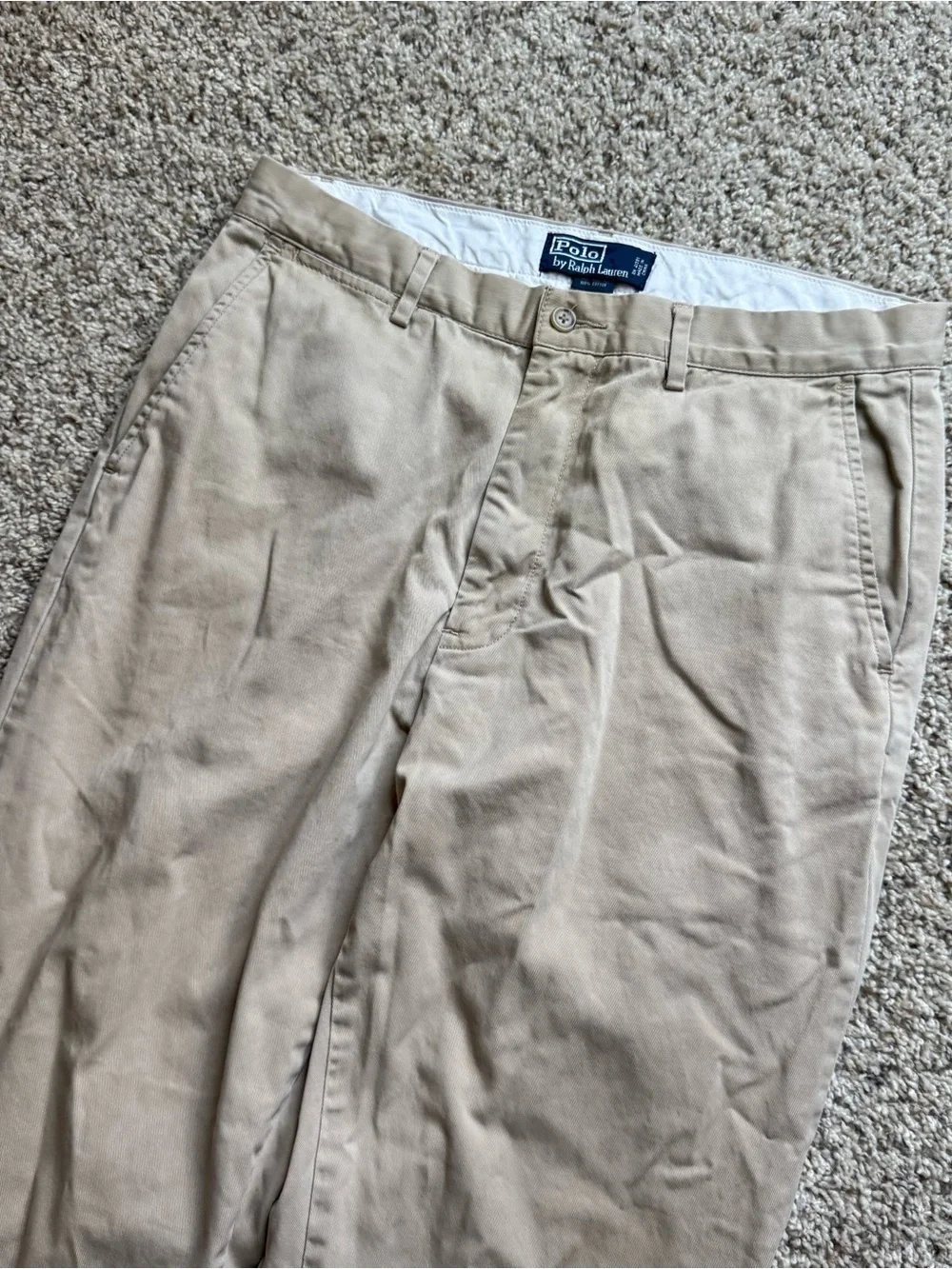 Polo Ralph Lauren Khaki Chino Pants Men’s 32x28 Classic Straight 100% Cotton